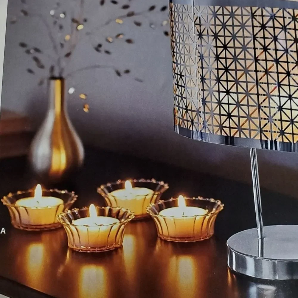 💜HOST PICK NIB PartyLite Clear Faceted Large Tealight Holder Set of 4 - Picture 5 of 12